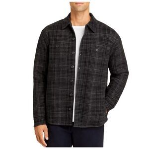 VINCE $425 Men’s Sherpa-Lined Plaid Shirt Jacket Gray XL NEW